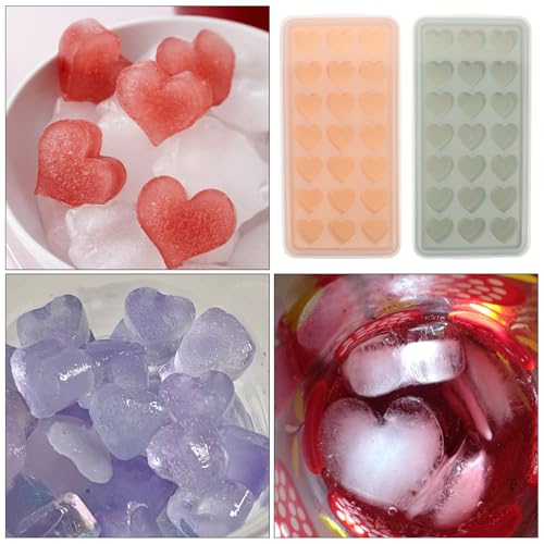 Molde para cubitos de hielo de silicona en forma de corazón 2 piezas miniatura 5