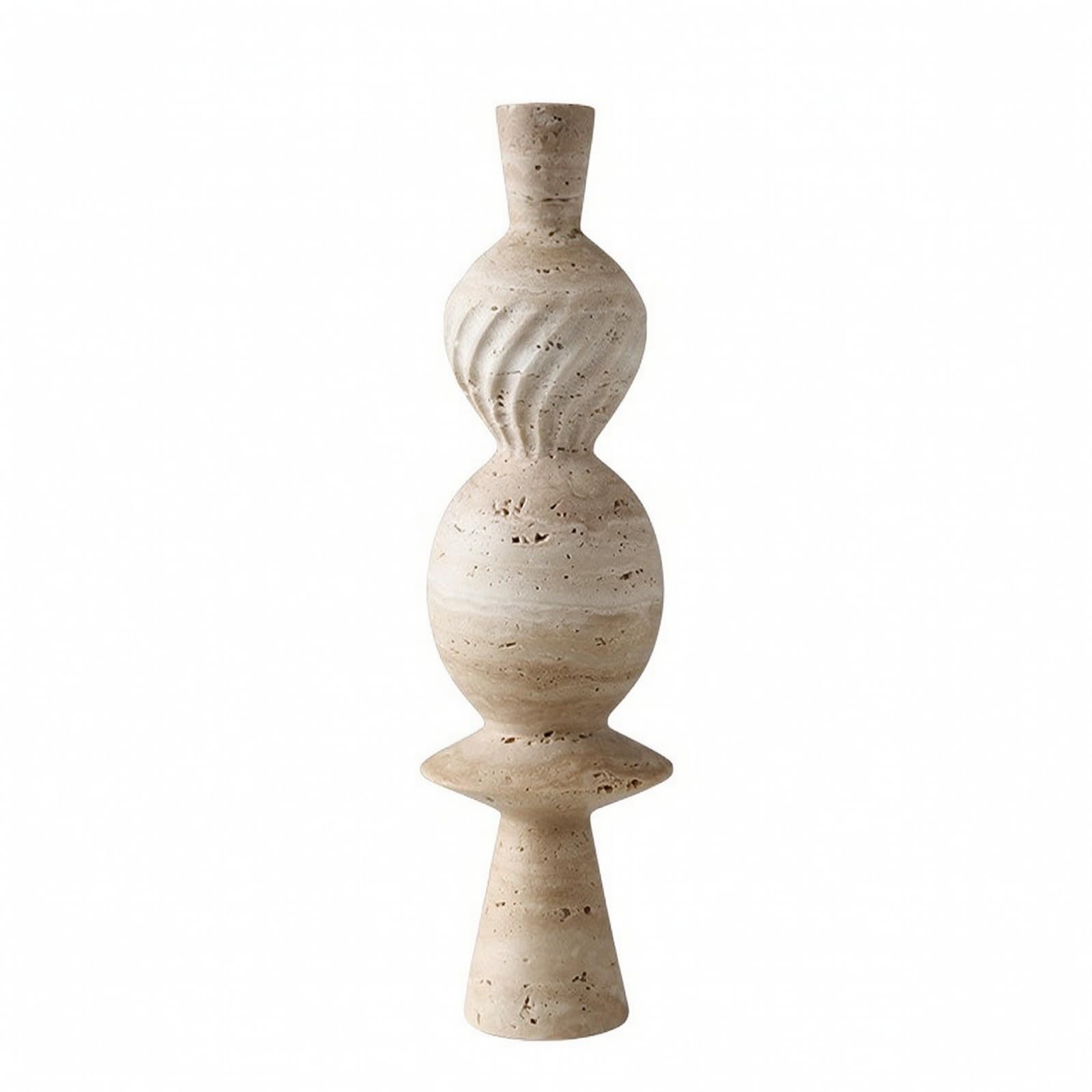 Escultura Mármol con Diseño Apilado y para Ornamento en Repisa Mueble O Escritorio,