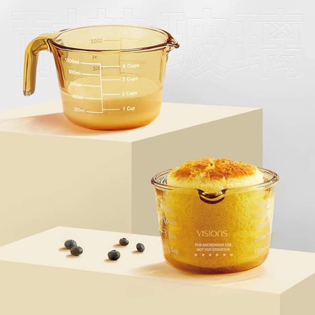 Taza medidora con Escala de Vidrio for el hogar Resistente a Altas temperaturas for Hornear Huevos Batidos Tazas de Leche Tazas de Desayuno