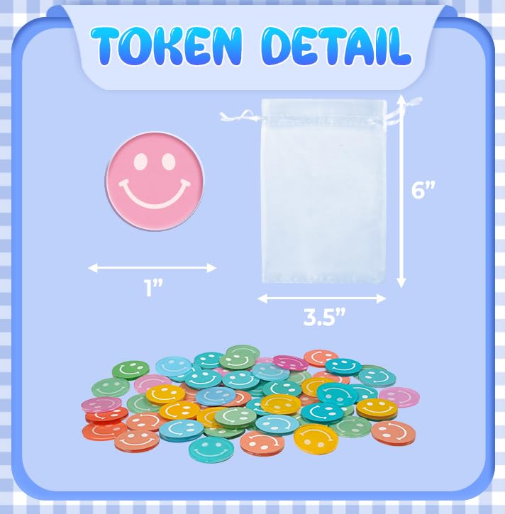 Image of Extra Tokens Reward Jar Colorful Shape Linen Pocket for Kids Student Teacher School Classroom Behavior Incentives Handout Rewards Management Tools Incentive Jar