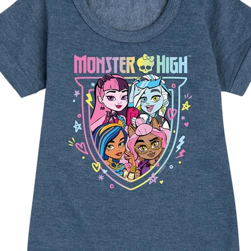 Monster High - Rainbow Crest Friend Group - Toddler & Youth Girls Fleece Dress3