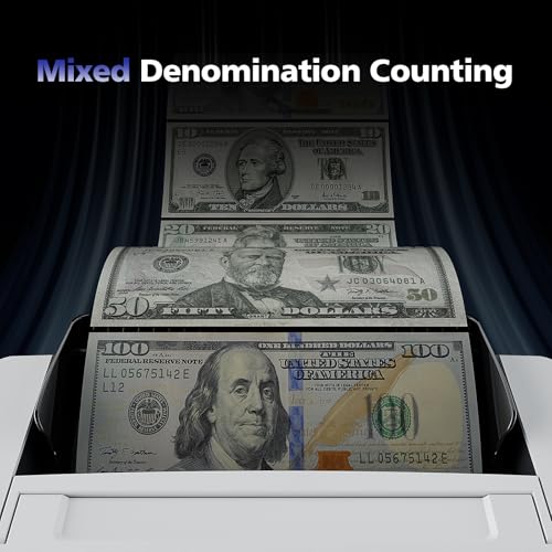 Image of N71 Money Counter Machine Mixed Denomination, Dual-Display Mixed Denomination Value Counting Machine with CIS /UV /MG /IR /DD Counterfeit Detection, Multi-Currency for Business & Retail, 3-Year Protection