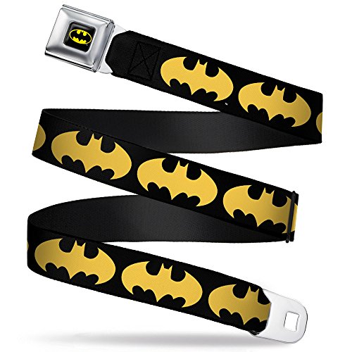 Buckle-Down Seatbelt Belt - Bat Signal-1 Black/Yellow - 1.0