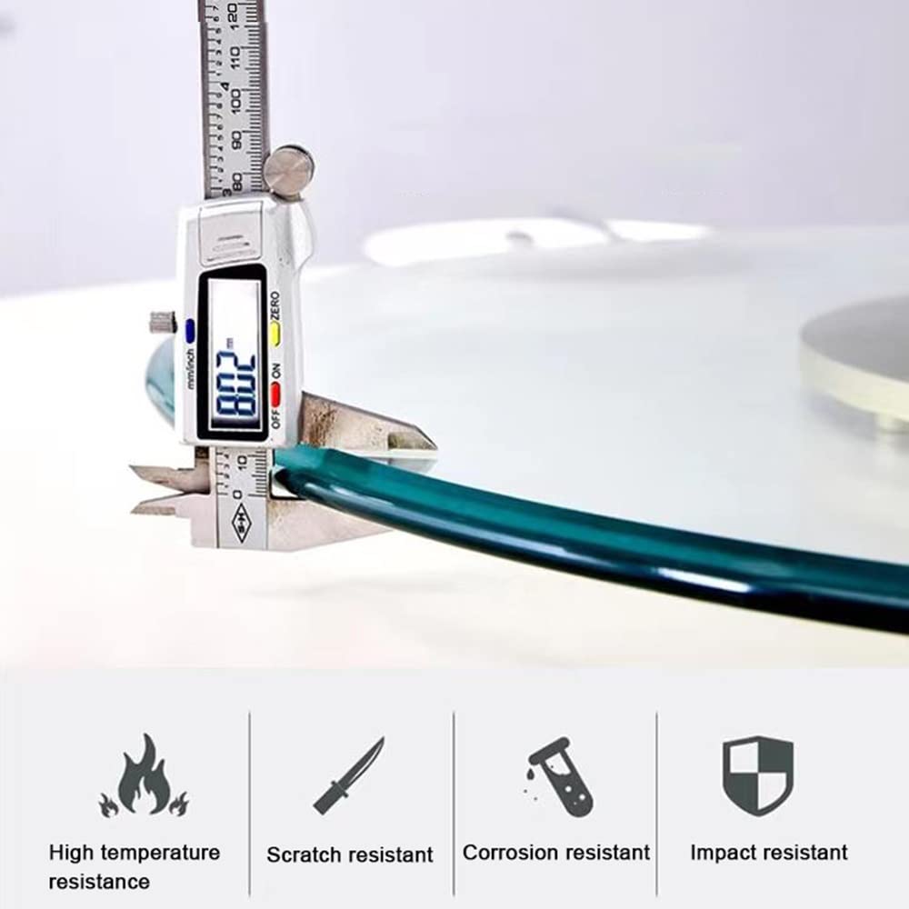 Plateau Tournant Rotatif 100cm, Plateau De Service Rond en Verre Trempé, Lazy Susan Table À Manger Transparent De Service Hôtel/Cuisine (Size : 100cm/40inch)