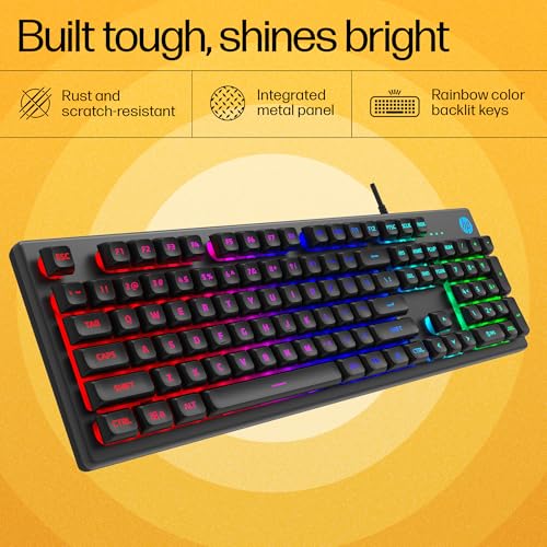 HP KM300F Wired USB Gaming Keyboard and Mouse Set, Membrane Backlit, 26 Keys Anti-Ghosting, 3 LED Indicators & 3D 6K USB Mouse with... - Image 5
