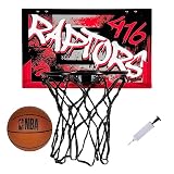 Franklin Sports NBA Toronto Raptors Over the Door Basketball Hoop - Kids Indoor Hoop with Mini Basketball - NBA Fan Shop Toy for Bedroom + Office - Over the Door Set
