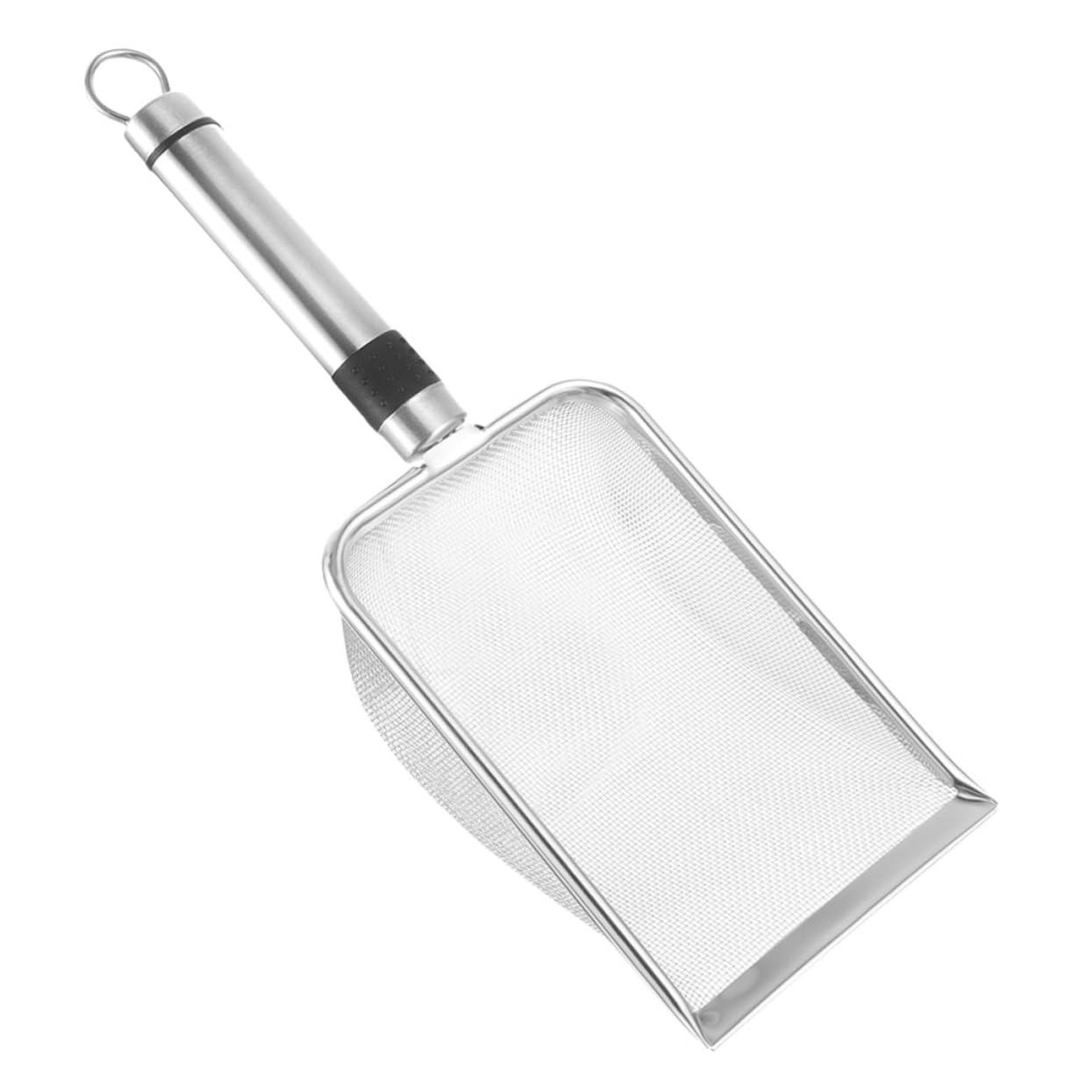 GRIRIW Metal Cat Litter Scoop Durable Stainless Steel Poop Sifting Tool for Easy Litter Box Cleanup Non Stick Design for Cat Owners and