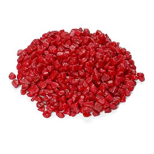 BUM BUM BHOLE Polished Red Stone Glossy and Decorative Garden and Glass Pebbles 18kg