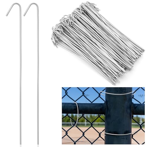 MorningRo 200 Pcs 10-1/2 Chain Link Fence Wire Ties 9 Gauge Heavy Duty Aluminum Ties Hook for Chain Link Fence Posts Rails Dog Kennel Repair