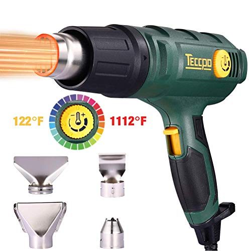 Heat Gun TECCPO 1500W Professional Electric Air Gun With 3-Speed Variable Temperature Control