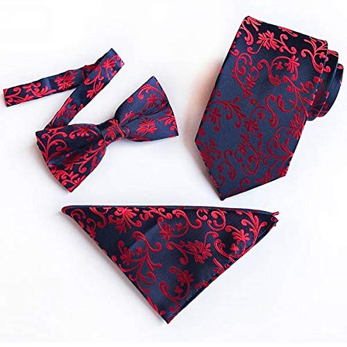 Herrenkrawatte, Klassische Schleife for Herren, Manschetten aus 100% Seide, Business-Set for, Hochzeits- und Party-Set