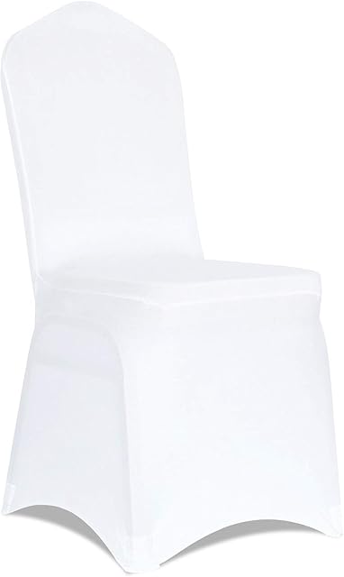 Kapwall 20 PCS White Chair Covers, spandex Stretch Washable Chair Covers for Wedding,Party and Banquet