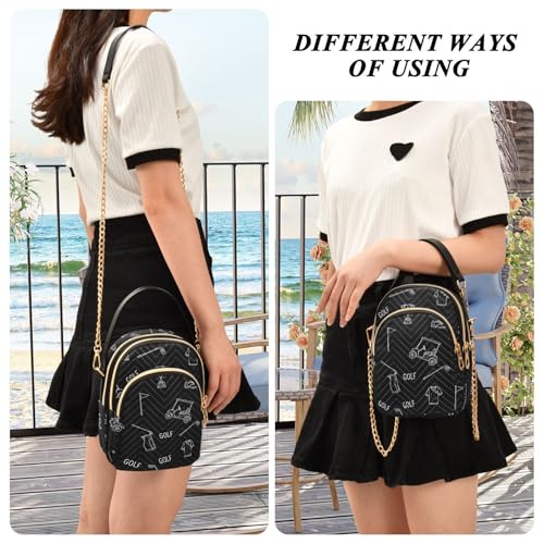 Image of MCHIVER Golf Crossbody Bag for Women Cell Phone Purse Wallet with Removable Chain Shoulder Handbag