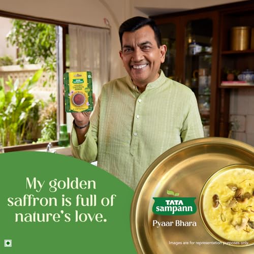 Image of Tata Sampann Golden Saffron, 1g, Natural Aroma & Colour, Pure & Natural Kesar, ISO 3632 Tested (Pack of 3)