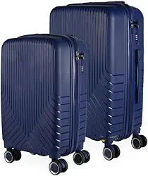 Cj Malas Polipropileno 2 Peças P e M com Rodas 360 França - AeroMalas (Azul Escuro)