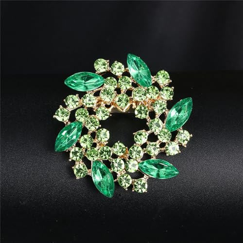 Image of Colorful Rhinestone Crystal Sunflower Brooch Pin for Women Dress Hat Decoration