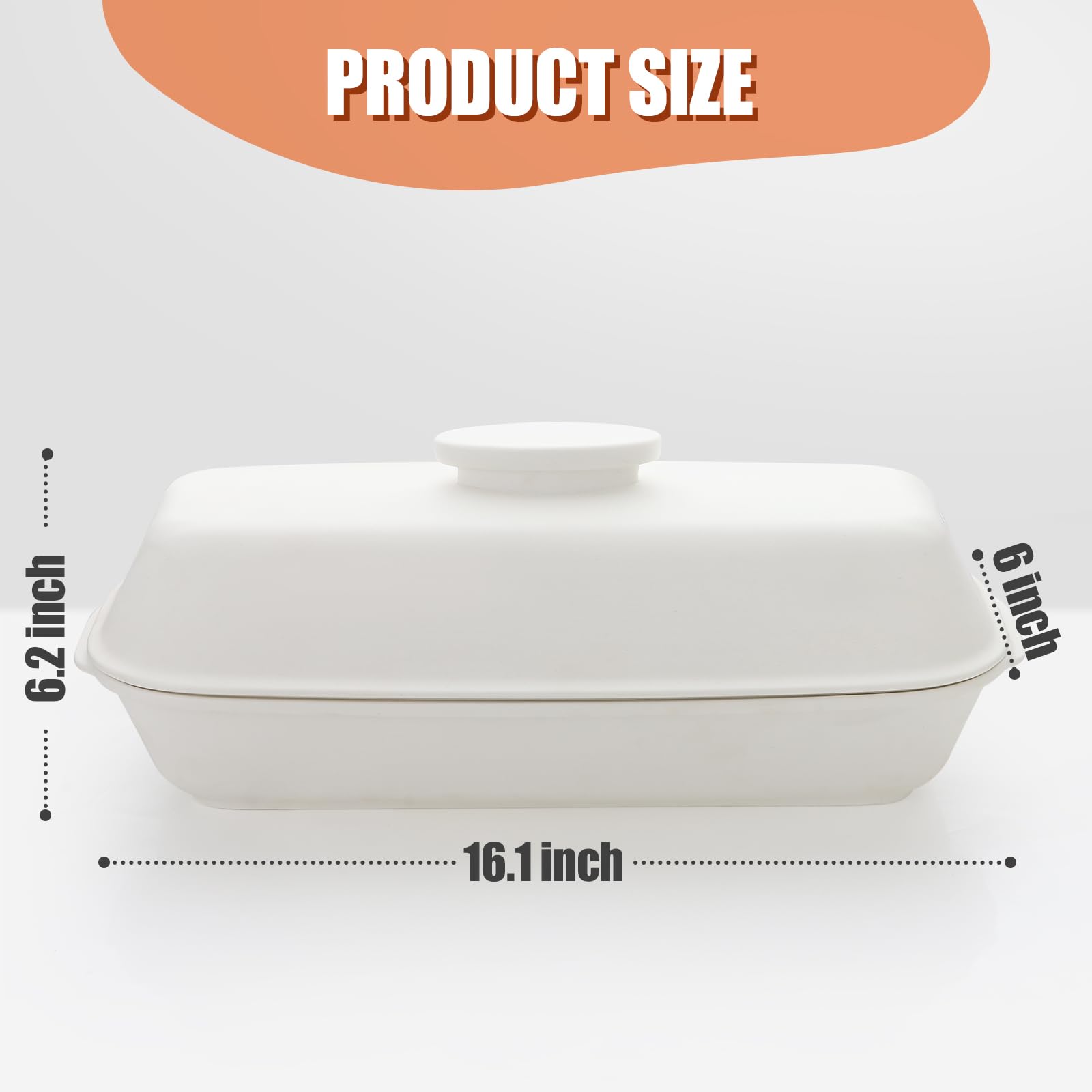 EZFXHD WTER Ceramic Loaf Pans for Baking Bread,Unglazed Stoneware Bakeware for Baking Homemade Loaves, Square Bread Baker with Lid for Oven,Easy to Clean