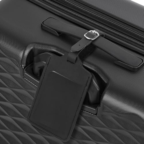 flintronic Kofferanhänger Koffer, Gepäckanhänger, Tags mit Namensschild Adressschild, Kofferanhänger Koffer Reisezubehör 2 Stück - Schwarz