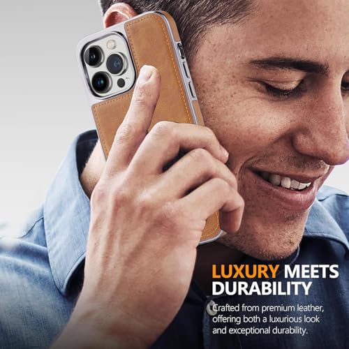 Coque iPhone 16 Pro Max marron avec béquille pour visionnage
