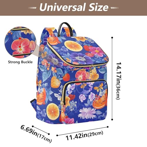 KLL Fresh Salmonberry Fruit Royal Blue Women Backpack Anti-theft Fashion Shopping Travel Daypack for Gym Shopping Travel3