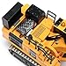 kolegend Hobby Metal Mini RC Excavator for Adults, Remote Control Construction Model with Leadscrew Digging System, 2 Batteries & Carry Case Included