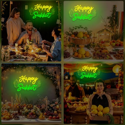 Happy Sukkot Neon Sign for Wall Decor Happy Sukkot Decorations for Party by zikdhf - Used condition - Image 6