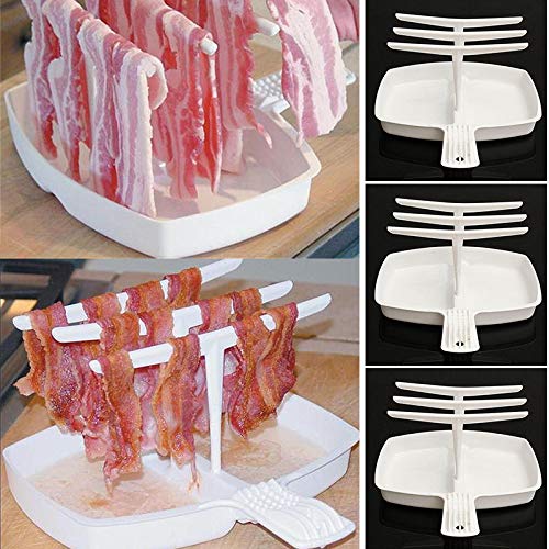 Preisvergleich Produktbild Mikrowelle Bacon Cooker Tray Rack Kleiderbügel Essenszubereitung Kochen Kitchen Supply Home Wohnheim Verwendung Werkzeuge Speck Herd