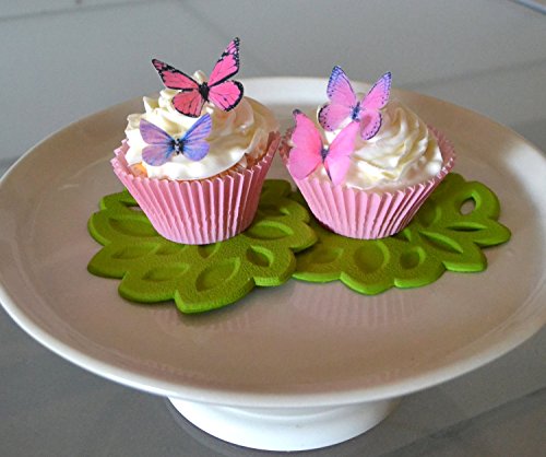 Sugar Robot Inc. Edible Butterflies Small Size Premium Crafted Made In The Usa Cake And Cupcake Toppers, Decoration (Pink And Purple) #TOP2