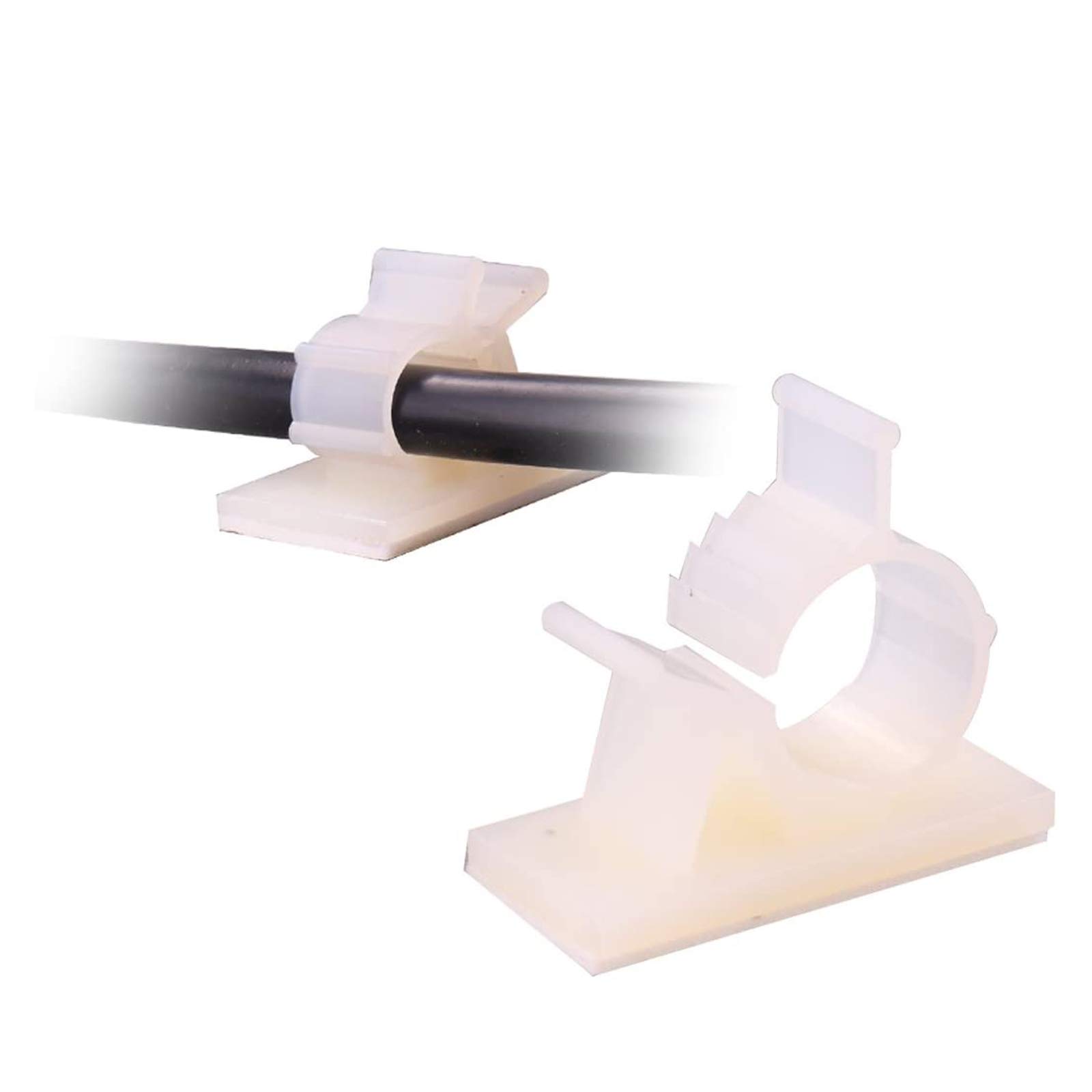 Copapa Adjustable Cable Clips Adhesive Cable Clips, Wire Clips, Car Cable Organizer, Cable Wire Management, Drop Cable Clamp Wire Cord Tie Holder for Car, Office (Large, White)