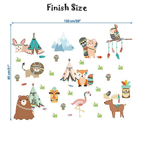 Cartoon Animals Wall Stickers Mural Decals Grass Owls Lions Fox Wallpaper For Children Kids Rooms Baby Bedroom Wardrobe Door Decoration (Cartoon Animals Group) #TOP4