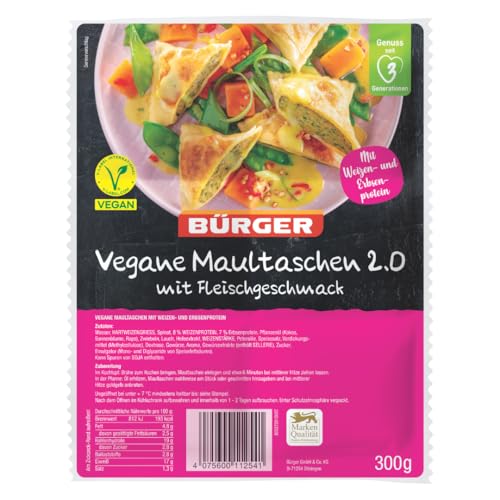 BÜRGER 2.0 - Bolsas veganas para repostería, ricas en proteínas y sin carne, vegetales, delicias suabias, veganas y vegetarianas, albóndigas ricas en proteínas, 1 bolsa de 300 g