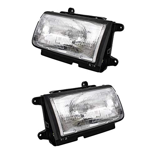 Headlights Headlamps Driver and Passenger Replacements for 98-99 Isuzu Rodeo Amigo Honda Passport SUV 8-97205-901-0 8-97205-899-0