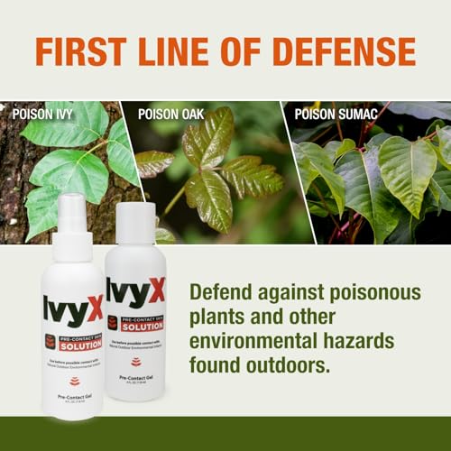 Image of CoreTex Ivy X Pre-Contact Poison Ivy Protection Gel - 4oz Bottle of USA-Made Barrier Gel to Help Prevent Itchy Rashes - Also Works on Poison Oak & Sumac Oils - Quick Dry & Chalk-Free Formula