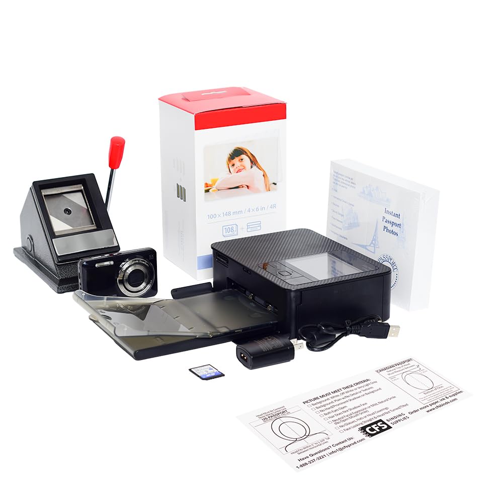 Passport Photo Printer System - Preconfigured for US Passports-Includes US Passport Cutter
