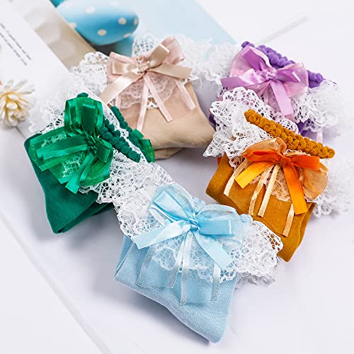 Image of Women Ruffle Socks, Double Layer Lace Butterfly Cute Frilly Girl Princess Cotton Ankle Socks