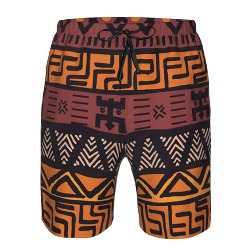 WURTON African Mud Cloth Tribal Print Mens Swim Trunks Compression Liner Swimming Trunks Bathing Suit Quick Dry Shorts4