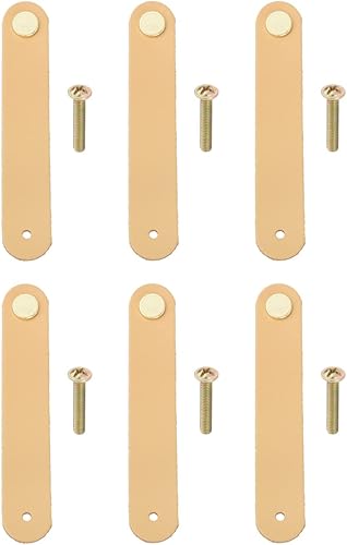 Miniatura 7 de Tiradores de cuero para cajones, paquete de 6 pomos de cuero para cómoda, tiradores suaves para cajones, pomos de repuesto perfecto de manijas de