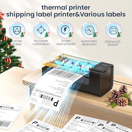 Image of BRONTIX 4 Inch Thermal Label Printer | 4x6 Inch Bluetooth Thermal Printer | Barcode & Shipping Label Printer