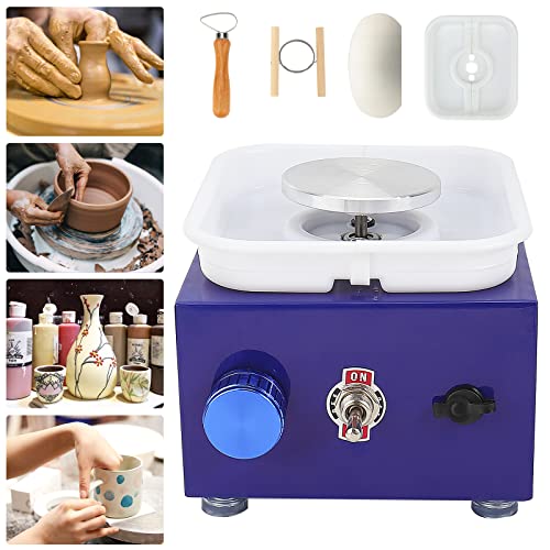 Rocomoco Mini Pottery Wheel, Ceramic Wheel Adjustable Speed Clay Machines Electric Pottery Wheel With Detachable Basin 3 Turntables Trays And 9Pcs Tools, Diy Clay Tool For Adults Kids Home Use #TOP6