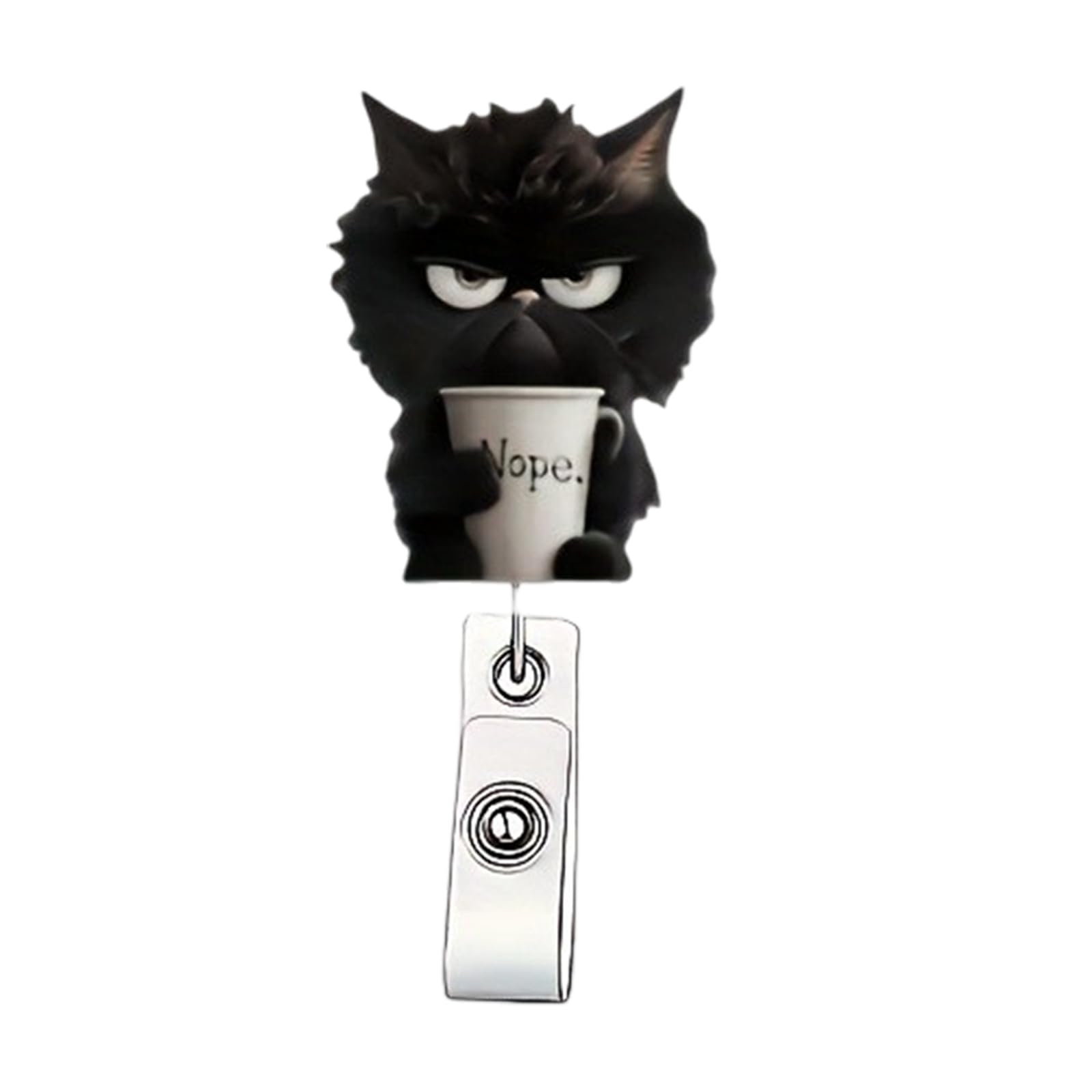 CRFFZ Retractable Badge Clip Funny Cats Theme Name Accessories Hospital Worker Funny Badges Reel Nurse Retractable Name Clip Badges Holder