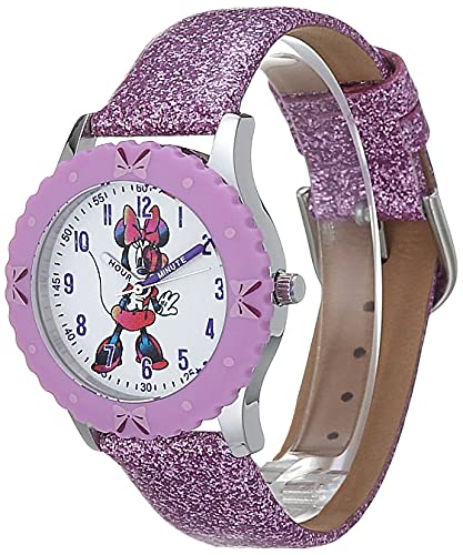 Disney Minnie Mouse Kids' Bezel Stainless Steel Time Teacher Analog Strap Watch4