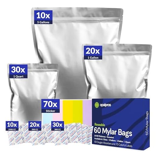 Opalpros Mylar Bags with Oxygen Absorbers