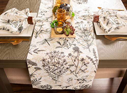 Dii Botanical Print Tabletop Collection, 14X72, Tablerunner #TOP3
