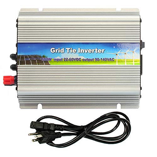 iMeshbean 500W Solar Grid Tie Inverter, MPPT Pure Sine Wave Inverter DC 22-50V to AC 110V, Work with 36V / 24V Solar Panel System iMeshbean 500W Solar Grid Tie Inverter, MPPT Pure Sine Wave Inverter DC 22-50V to AC 110V, Work with 36V / 24V Solar Panel System