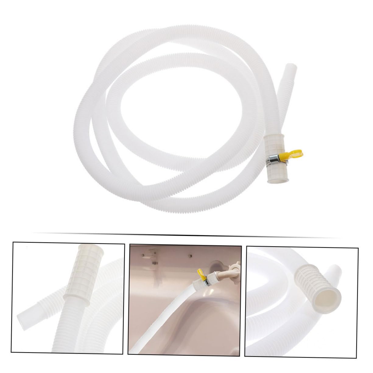 Tubo di Scarico Resistente al Sole per Condizionatore in PE e ABS Bianco con Fascette in Acciaio Inossidabile e Facile da Installare per Unità Esterna