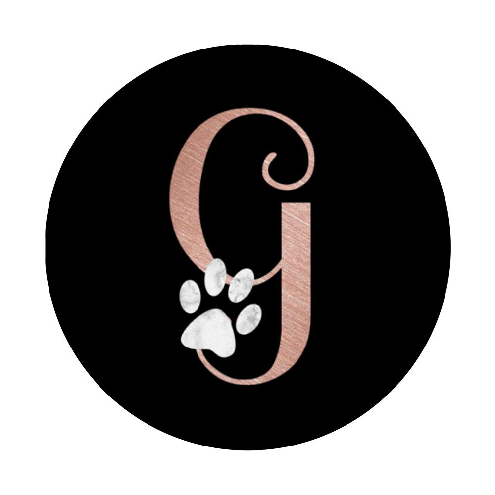 PopSockets Lettera B rosa, gatto, monogramma a zampa di cane PopGrip: Impugnatura per Telefoni Cellulari e Tablet Intercambiabile