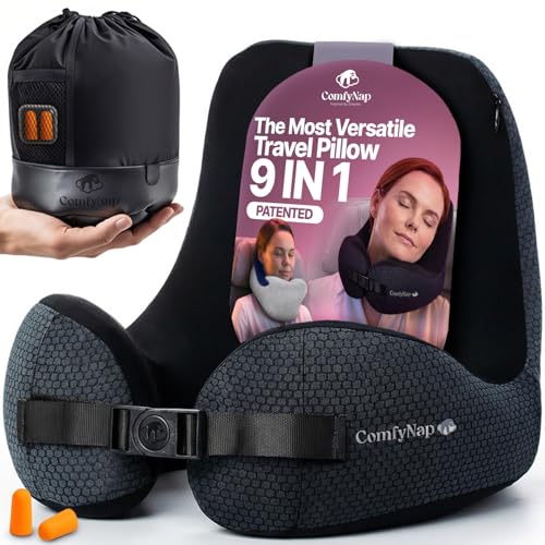ComfyNap® Versatile Travel Neck Pillow for Airplane [Patented...