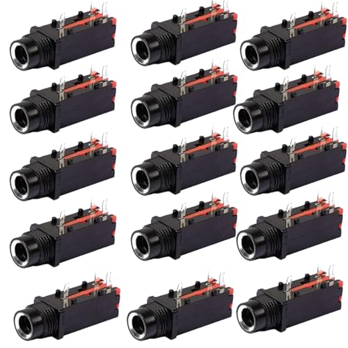 Conector Jack Mono 6.35mm Femenino PCB 15 piezas miniatura 3