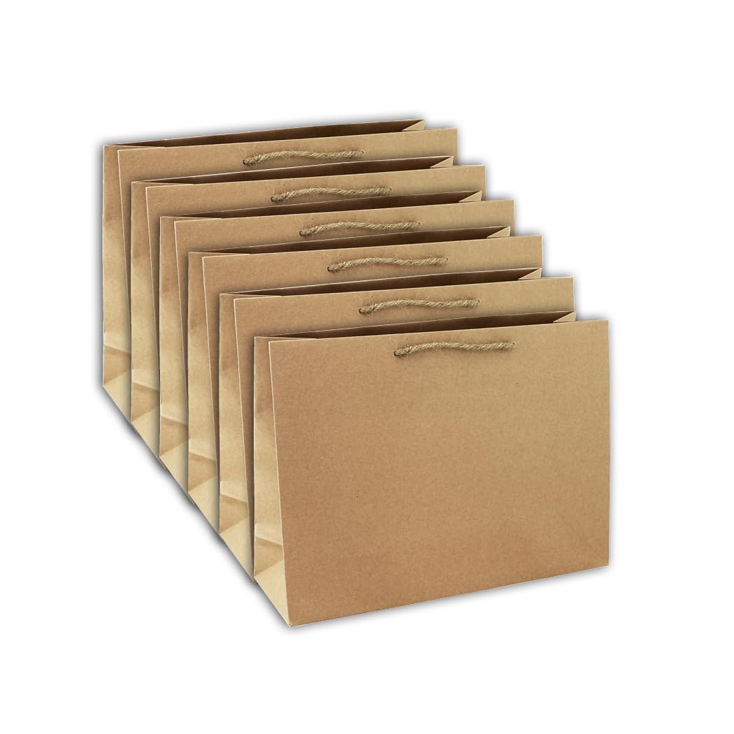Clairefontaine 28800-6Cpack, A pack of 6 Kraft Gift Bags, Shopping, 37,3x11,8x27,5cm, 210g, Gift Wrapping, Packaging