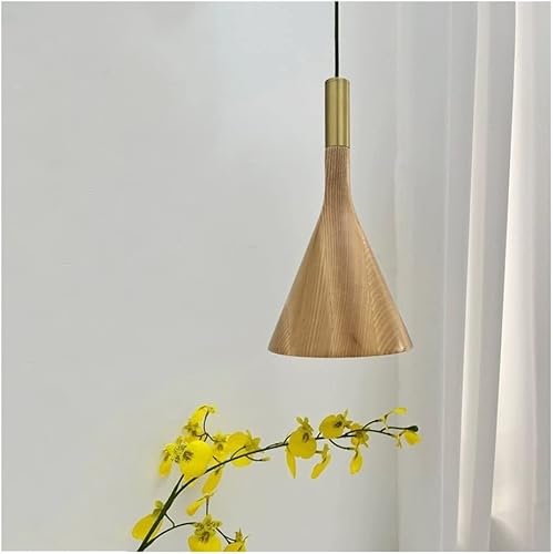 Miniatura 1 de Lámpara colgante pequeña de madera estilo retro, rústica y antigua, ajustable, para cocina, isla, comedor, sobre mesa, lámpara colgante (color